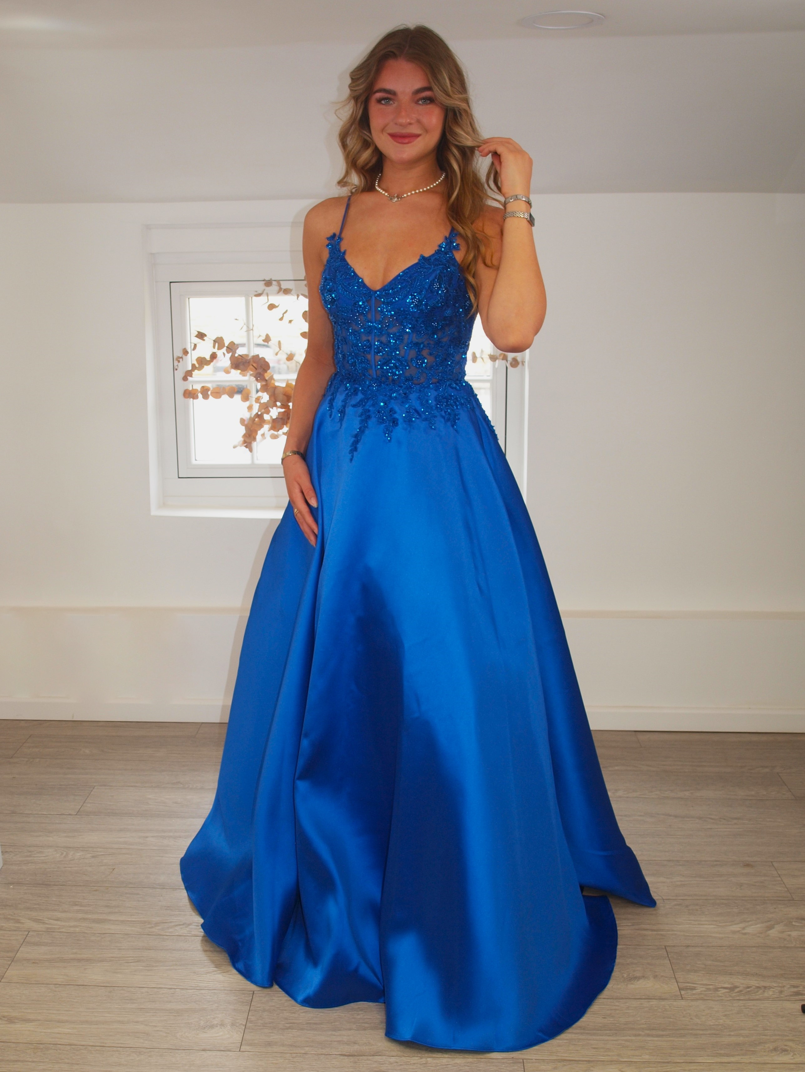2024 ALine Prom Dress with laced back at Ball Gown Heaven